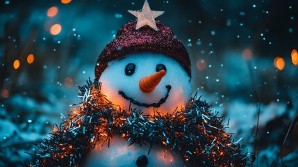 Obraz premium happy snowman face