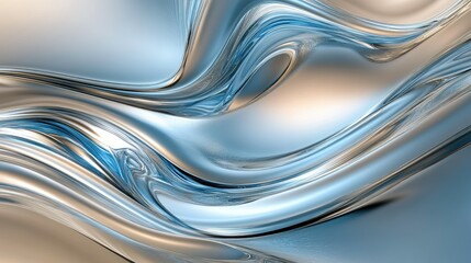 Modern 3D abstract design with flowing, lines and glass texture