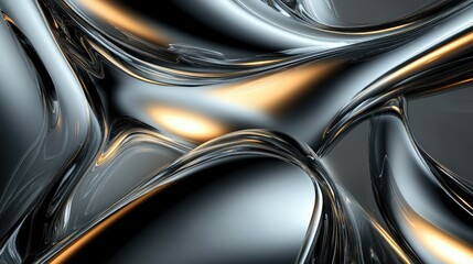 Modern 3D abstract design with flowing, lines and glass texture