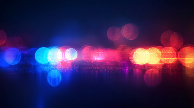 Abstract Background with Blurred Police Lights in Motion