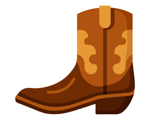 A brown ladies coyboy western boot isolated on a white background 