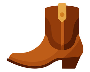 A brown ladies coyboy western boot isolated on a white background 