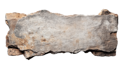 Gray stone slab on a white isolated background