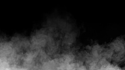 Abstract fire smoke misty fog on isolated black background. Texture overlays. Design element.