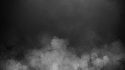 Abstract fire smoke misty fog on isolated black background. Texture overlays. Design element.