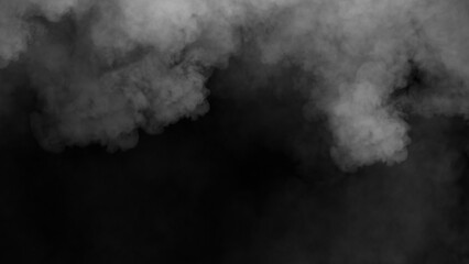 Abstract fire smoke misty fog on isolated black background. Texture overlays. Design element.