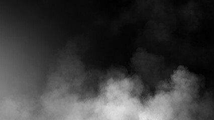 Abstract fire smoke misty fog on isolated black background. Texture overlays. Design element.