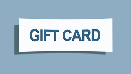 Gift Card. A card isolated on blue background.