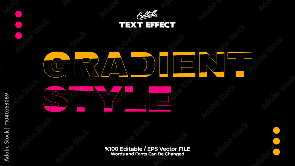 Poster gradient style editable text effect