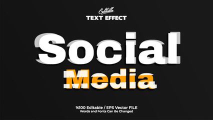 Social media editable text effect