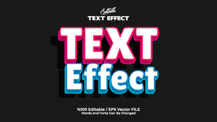 Minimal style editable text effect