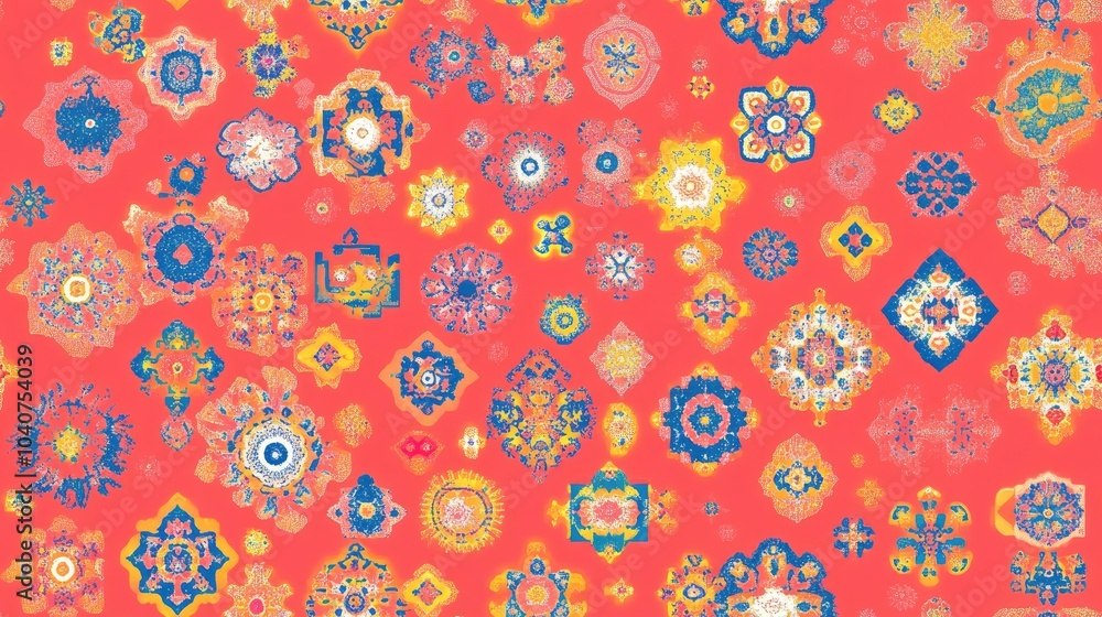 Poster colorful abstract pattern with various shapes and colors.