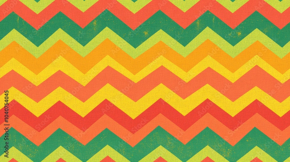 Poster colorful chevron pattern with distressed texture.