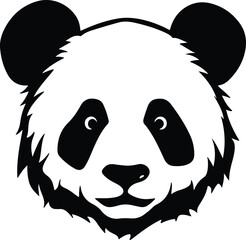 Black silhouette of panda head