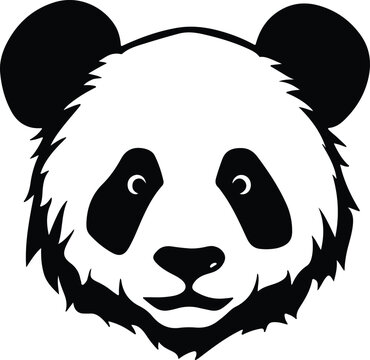 Black silhouette of panda head