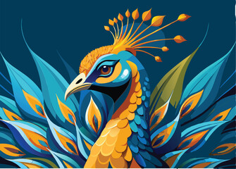  peacock fanning its tail white background