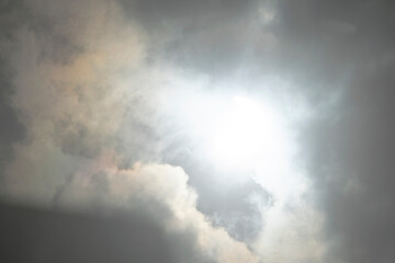 The sun behind the clouds