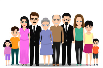 Obraz premium A large family table with all its members in the same frame