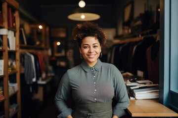 Fototapeta premium Portrait of a body positive female small business owner