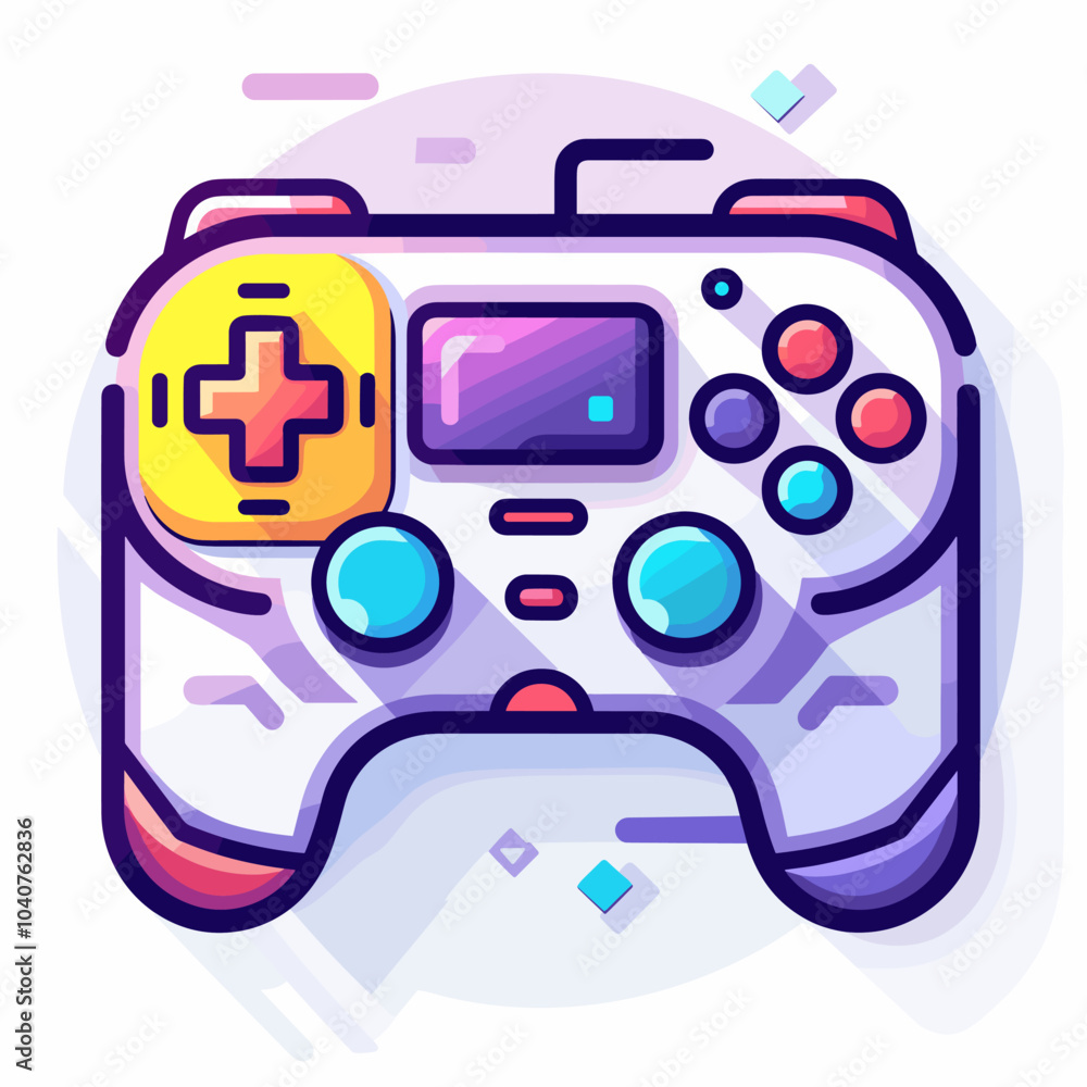 Aufkleber joystick gamepad icon. flat illustration of joystick gamepad vector icon for web design
