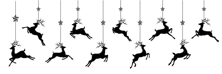 illustration of reindeer silhouette hanging for christmas decoration