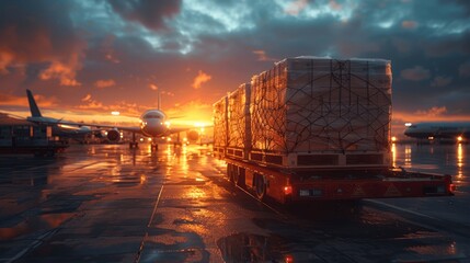 Cargo Transfer from Truck to Plane at Airport