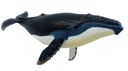 Humpback Whale Vector Art on Transparent Background