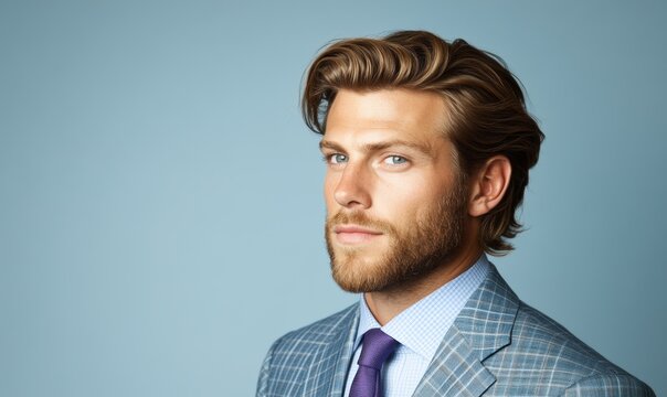 A man with a beard wearing a suit and tie - Concepts