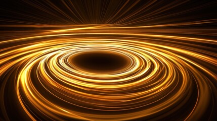 Mesmerizing Swirling Vortex of Golden Light and Energy