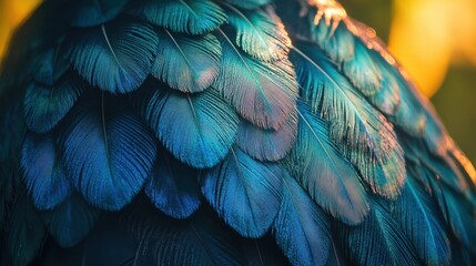 Fototapeta premium Close-Up Photography of Iridescent Peacock Feathers