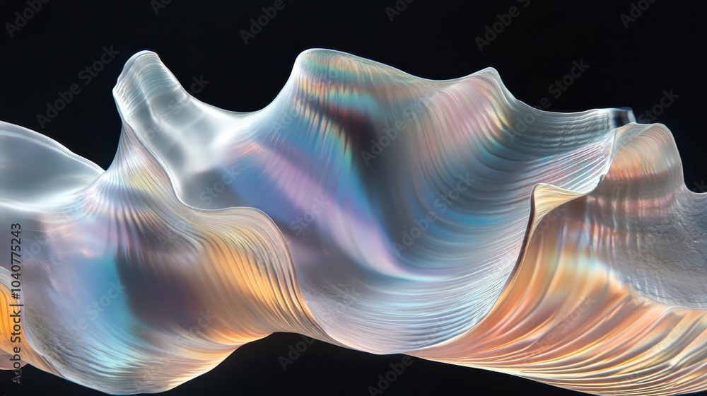 Poster close-up view of an elegant seashell surface