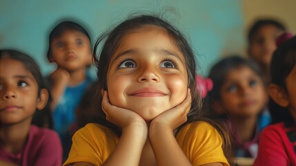 Joyful Children in a Global Classroom Setting