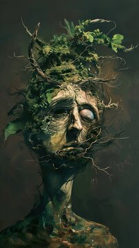 Surreal Portrait of a Human-Tree Hybrid