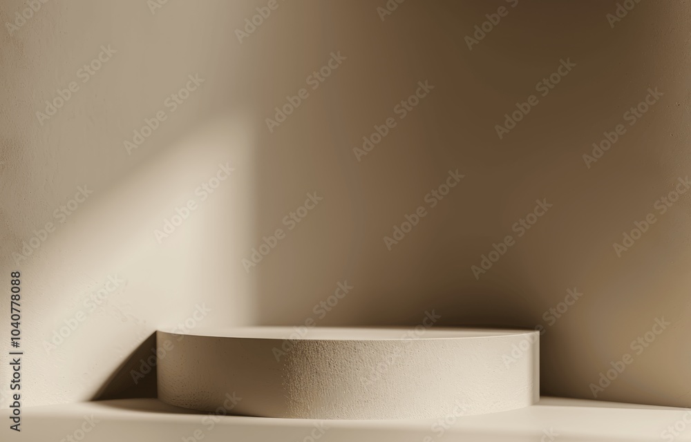 Poster minimal beige background for product display in studio