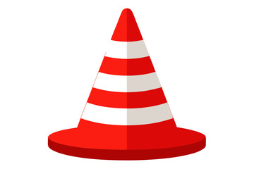 highway traffic cone with white stripes vector illustration 