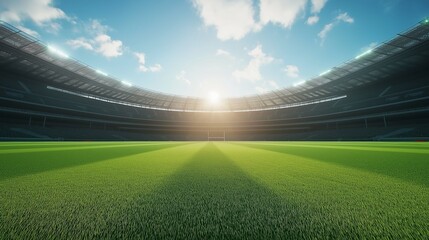 Sunrise over a Cricket Stadium Landscape