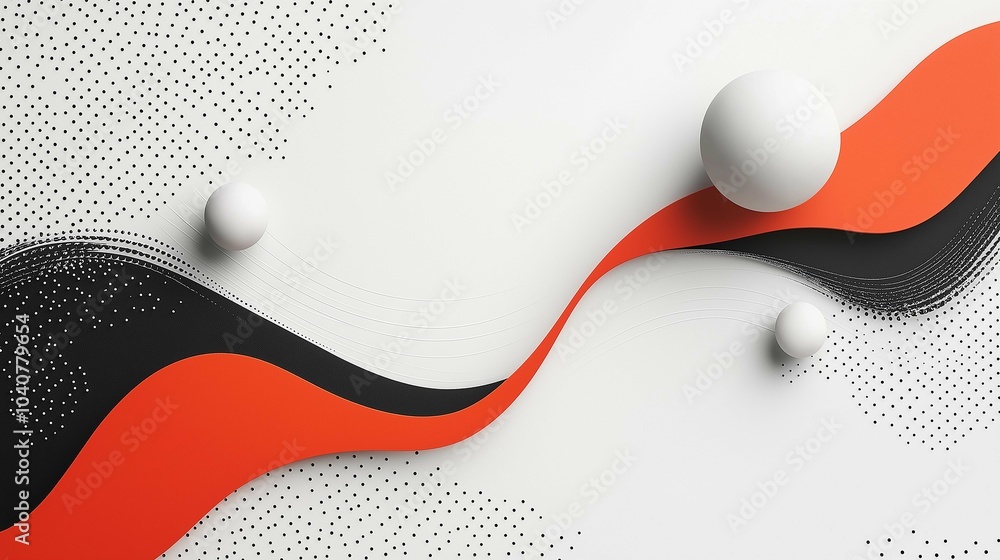 Poster abstract design with curves and geometric shapes