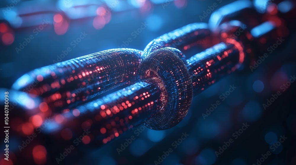 Poster abstract illustration of blockchain technology network