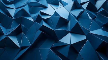 Fototapeta premium Abstract Deep Blue Triangular Geometric Pattern