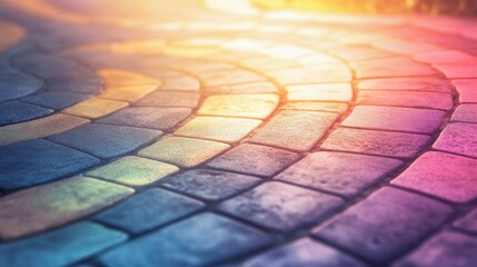 Colorful Abstract Curved Pavement with Gradient Effect