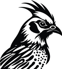 Obraz premium Black silhouette of prairie chicken head