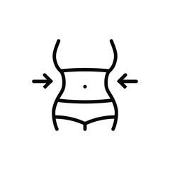 Women waist, weight loss, diet, waistline icon. Vector illustration.