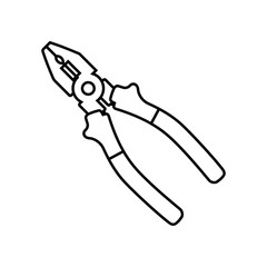 Pliers tool line icon. Vector Illustration.