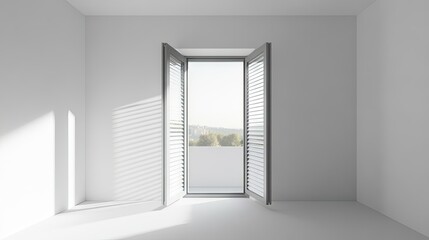 Fototapeta premium Modern Open Space with Contemporary Window View