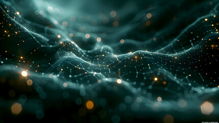 Abstract Design with Glowing Points and Intricate Lines