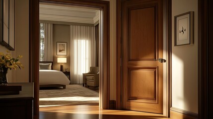 Classic Wooden Doorway in Elegant Room Setting