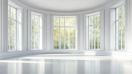 Bright and Spacious Large Bay Window Interior Scene