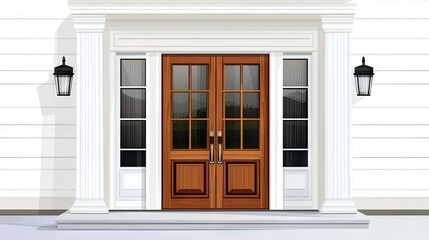 Elegant Double Door with Classic Architectural Details