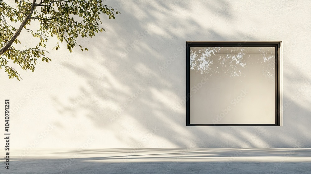 Poster minimalist architecture with empty window display