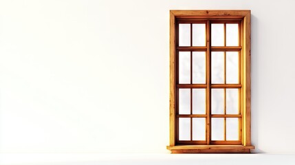 Obraz premium Wooden Window Frame with Clean Background